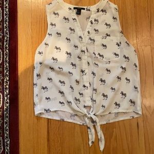 Sleeveless Forever 21 knitted zebra tank